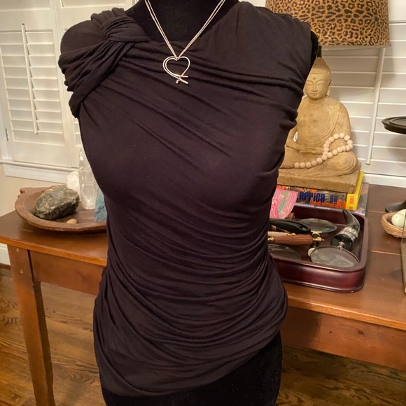 Bailey 44 Black Draped Top 🇺🇸 Small - Picture 15 of 16